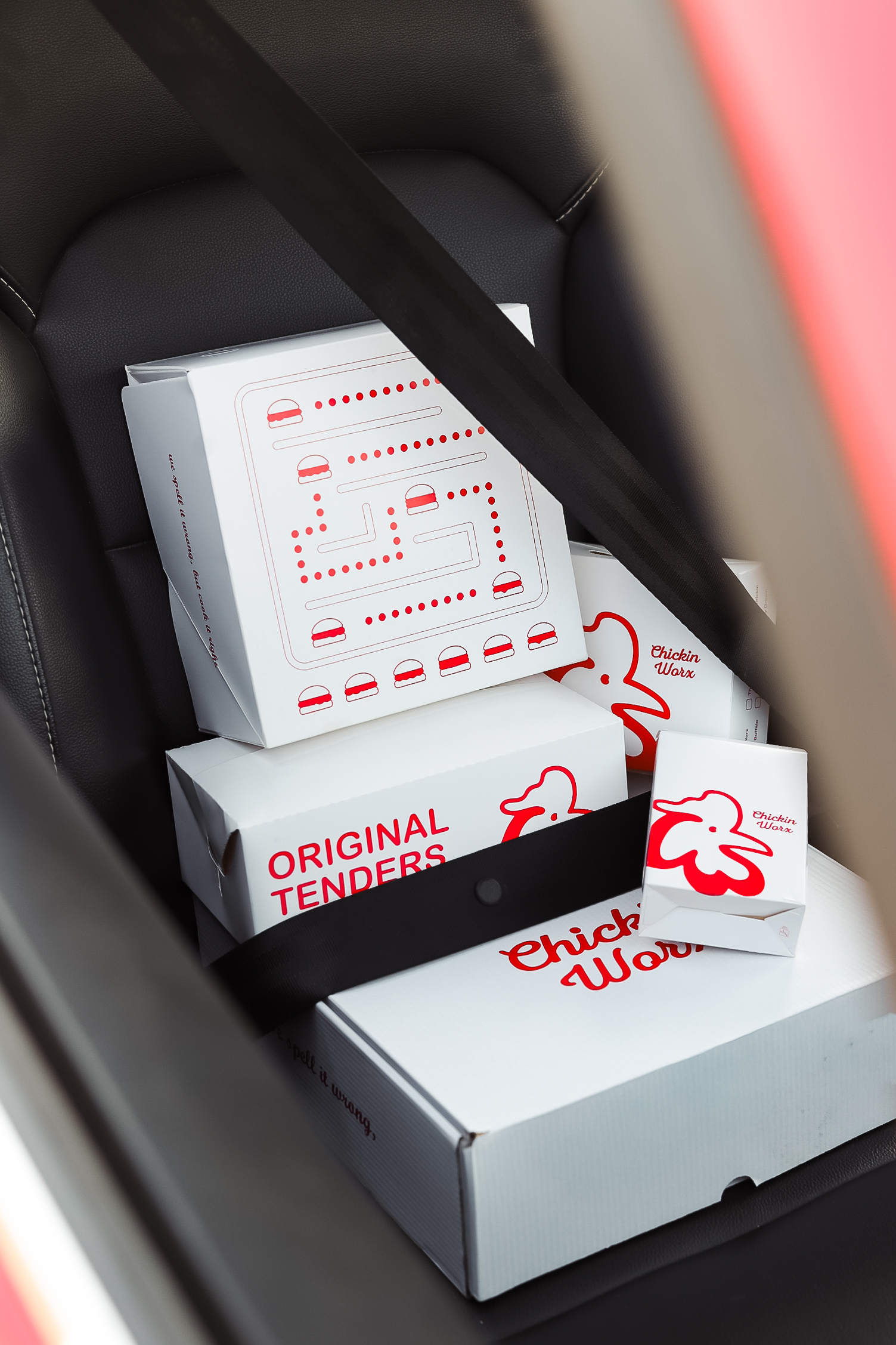 Chickin Worx takeaway boxes ready for the journey